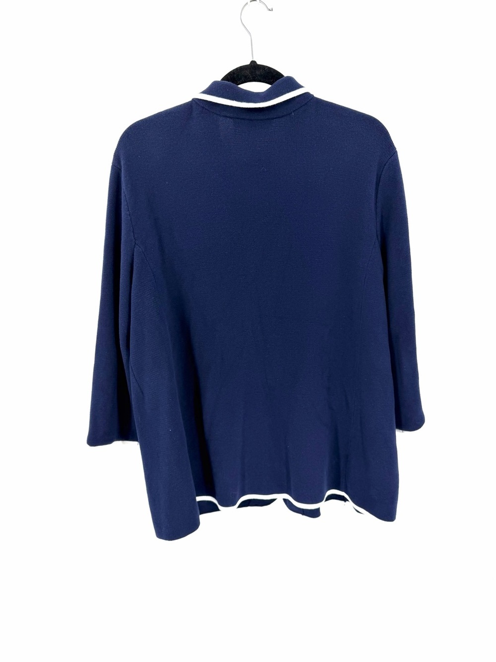 Lauren Ralph Lauren Structured Collared Crest Preppy Navy Button Blazer Sweater - Picture 3 of 5